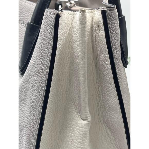 MICHAEL KORS Mercer Black Gray Cream Color-Block Saffiano Leather Tote Bag COA - Picture 6 of 16